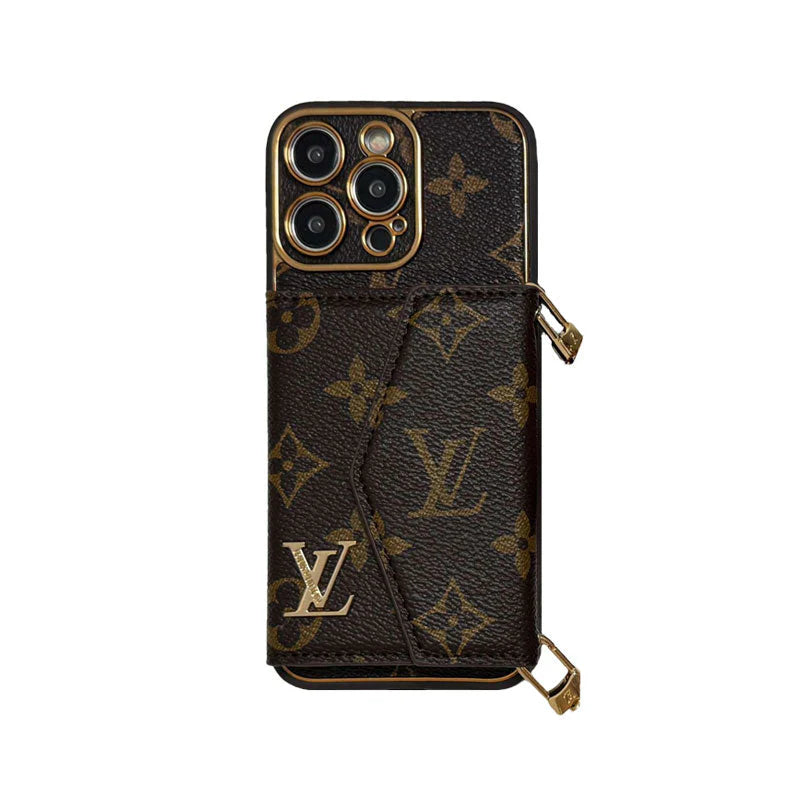 Monogram iPhone-fodral med plånbok och rem Brun litet tryck-XFQ240329