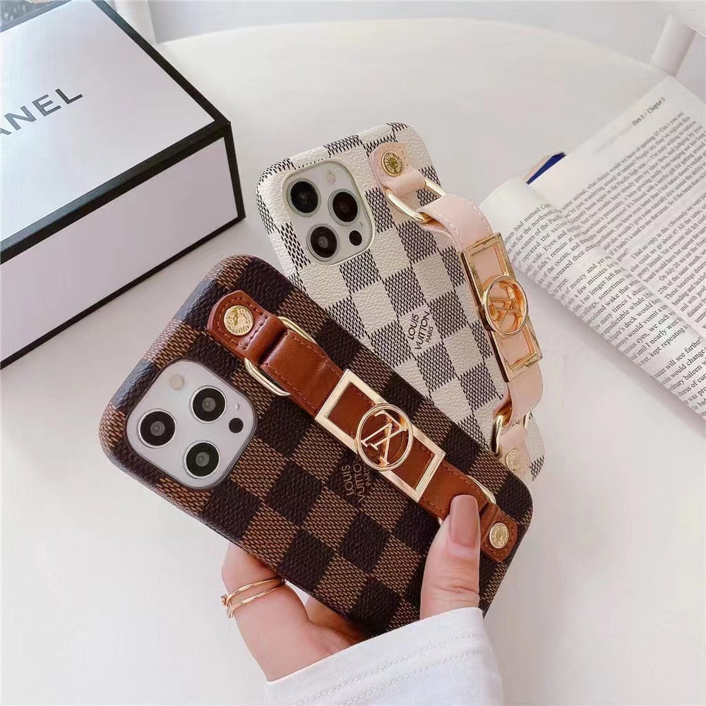 LUXURY LEATHER  WRIST BAND IPHONE CASE