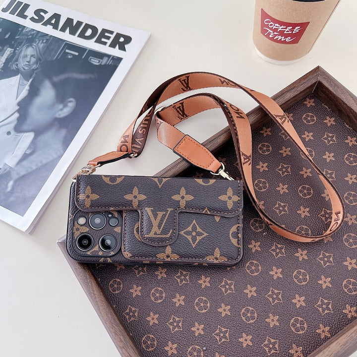 Luxury Side Card Holder Crossbody iPhone Case