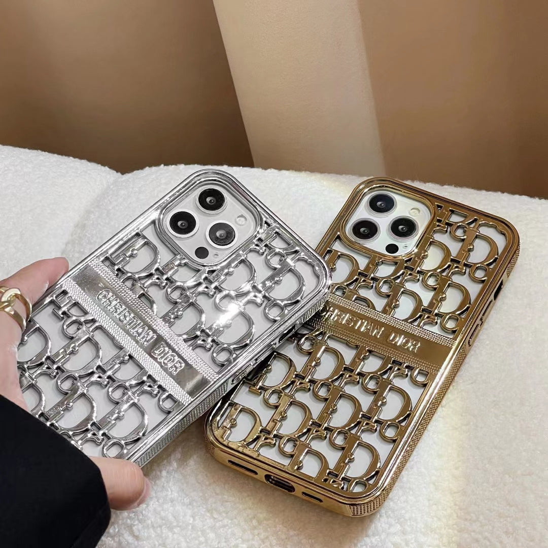 Funda suave para iPhone C.D de moda 3D de lujo