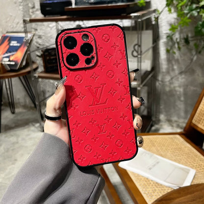 3D Monogram Embossed Leather  Case for iPhone