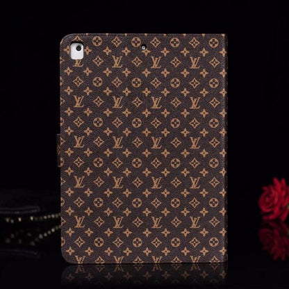 Elegant Monogram Canvas Flip Cover Apple iPad Protective Leather Case