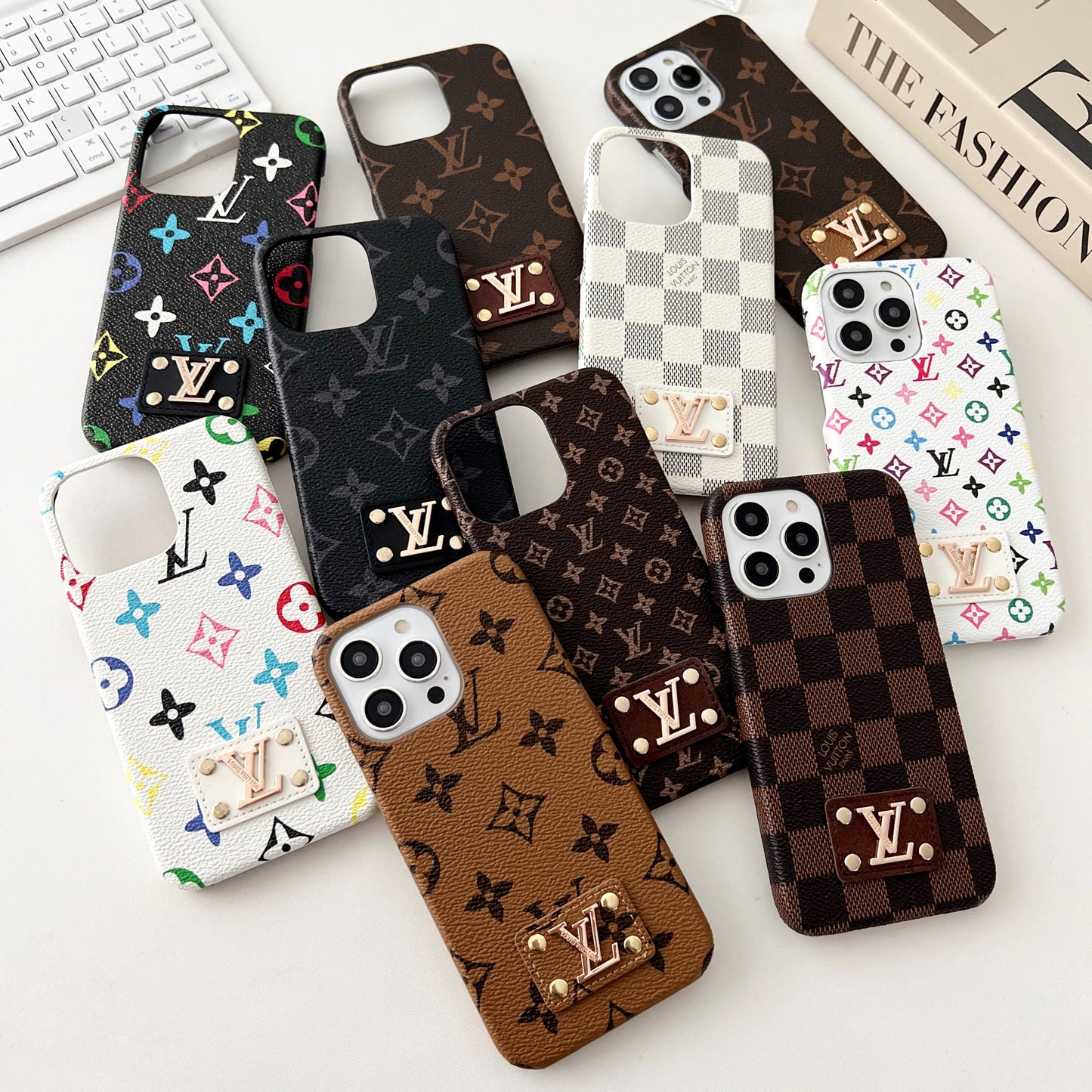 MONOGRAM LEATHER PC HARD BACK CASE FOR IPHONE