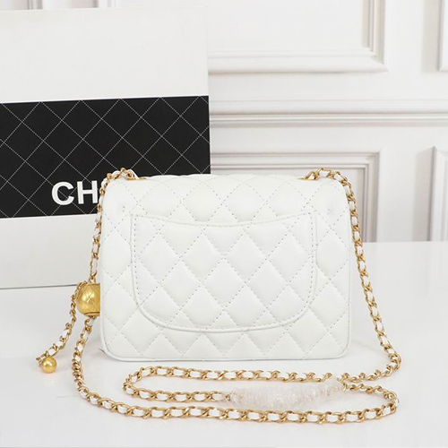 Chanel Mini Classic Lambskin Pearl Crush Flap Crossbody Bag