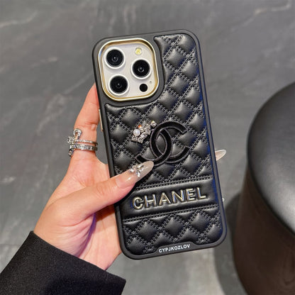 Embossed Chanel Diamond-Quilted Lambskin iPhone Case