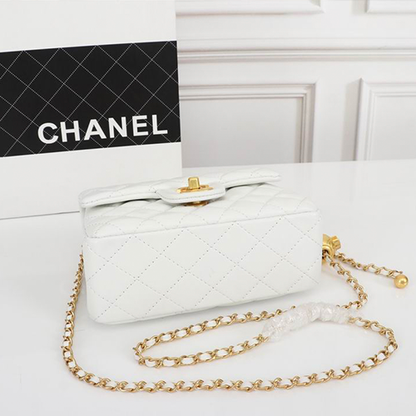 Chanel Mini Classic Lambskin Pearl Crush Flap Crossbody Bag