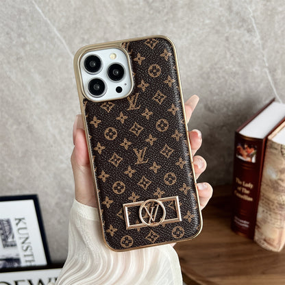 MONOGRAM CANVAS LEATHER PREMIUM ELECTROPLATING FOR IPHONE