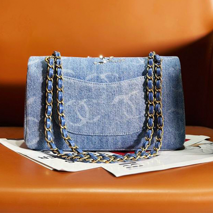 Chanel Denim CC Sequined Double Flap Bag