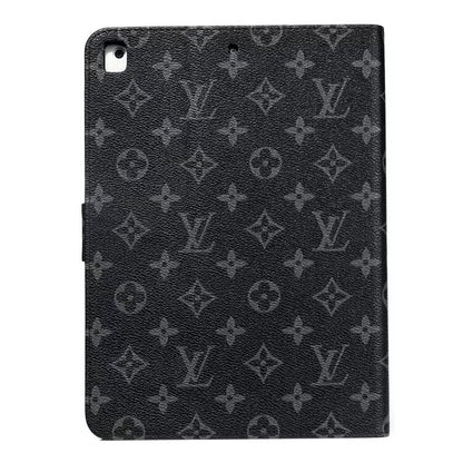 Elegant Monogram Canvas Flip Cover Apple iPad Protective Leather Case