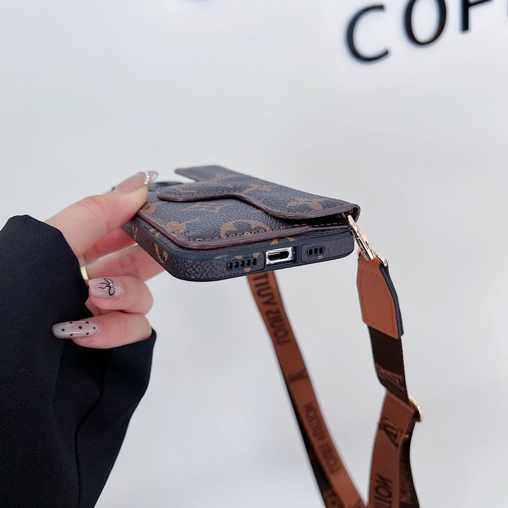 Luxury Side Card Holder Crossbody iPhone Case