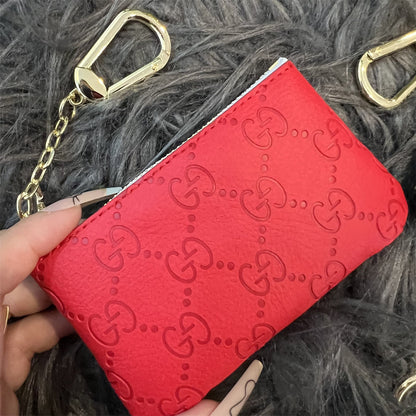 Elegant GG-Inspired Coin Pouches with Keychain