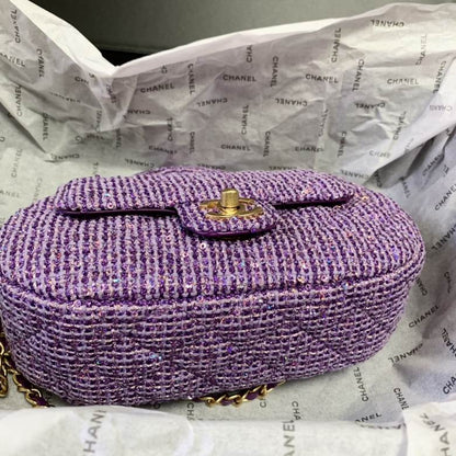 Chanel Tweed Bag with Top Handle