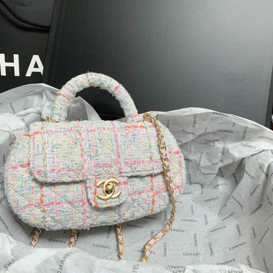 Chanel Tweed Bag with Top Handle