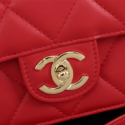 CHANEL Quilted Pouch Bag in Lambskin Leather