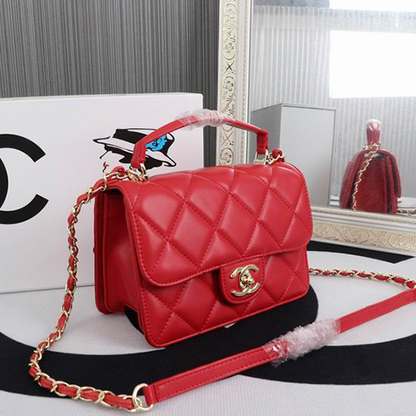 CHANEL Quilted Pouch Bag in Lambskin Leather