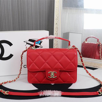 CHANEL Quilted Pouch Bag in Lambskin Leather