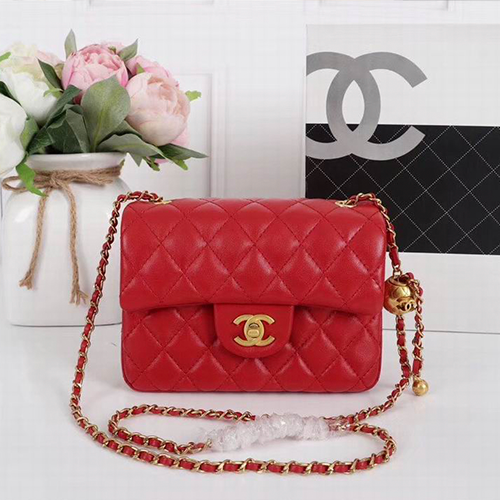 Chanel Mini Classic Lambskin Pearl Crush Flap Crossbody Bag