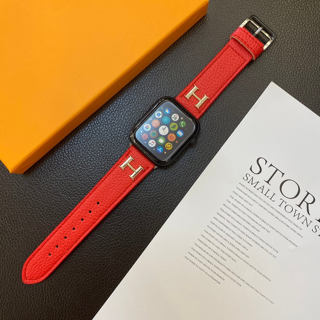 Genuine Pattern Leather Apple Watch Strap