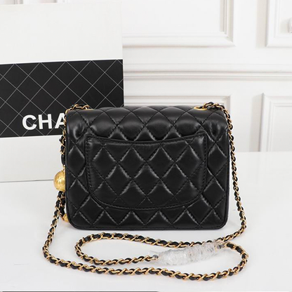 Chanel Mini Classic Lambskin Pearl Crush Flap Crossbody Bag