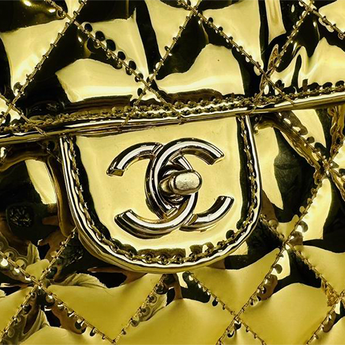 Chanel Star Coin Purse In Mirror Metallic Calfskin