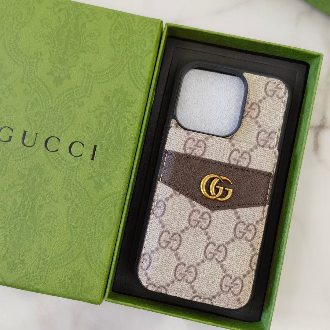 Luxury GG iPhone Case with Card Holder