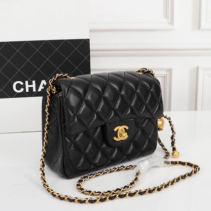 Chanel Mini Classic Lambskin Pearl Crush Flap Crossbody Bag