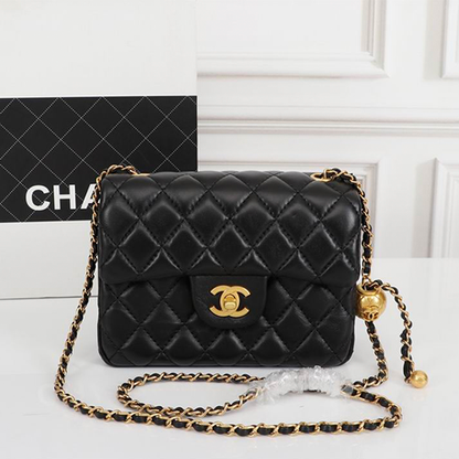 Chanel Mini Classic Lambskin Pearl Crush Flap Crossbody Bag