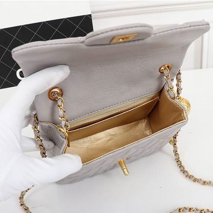 Chanel Mini Classic Lambskin Pearl Crush Flap Crossbody Bag