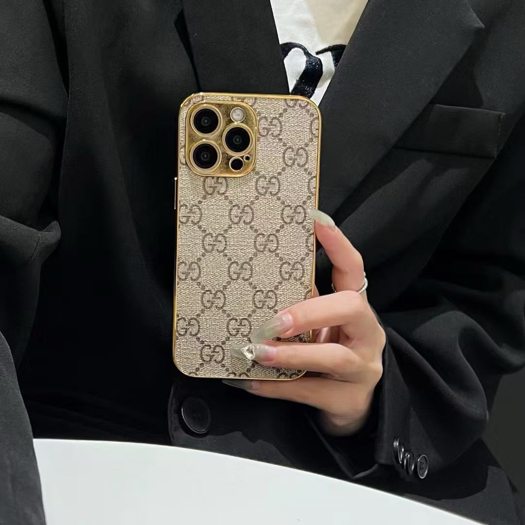 NEW DESIGN SOFT LUXURY IPHONE CASE WITH GOLDEN BORDER