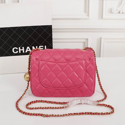 Chanel Mini Classic Lambskin Pearl Crush Flap Crossbody Bag