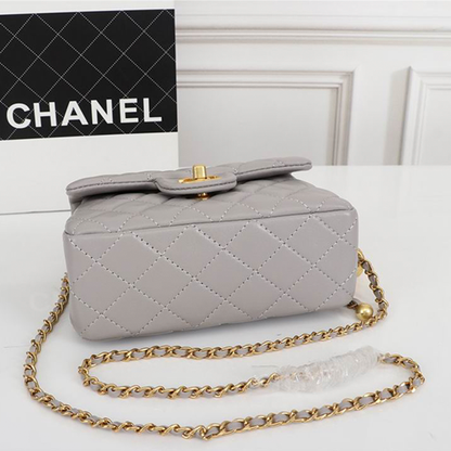 Chanel Mini Classic Lambskin Pearl Crush Flap Crossbody Bag