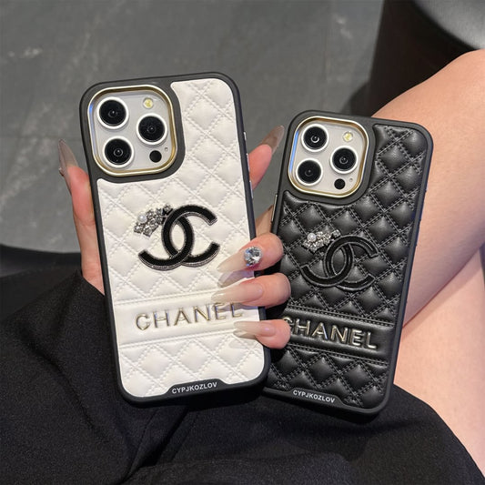 Embossed Chanel Diamond-Quilted Lambskin iPhone Case