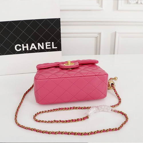 Chanel Mini Classic Lambskin Pearl Crush Flap Crossbody Bag