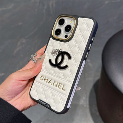 Embossed Chanel Diamond-Quilted Lambskin iPhone Case