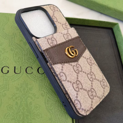 Luxury GG iPhone Case with Card Holder