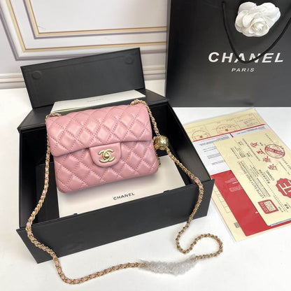 Chanel Mini Classic Lambskin Pearl Crush Flap Crossbody Bag