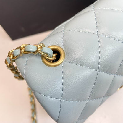 Chanel Mini Classic Lambskin Pearl Crush Flap Crossbody Bag