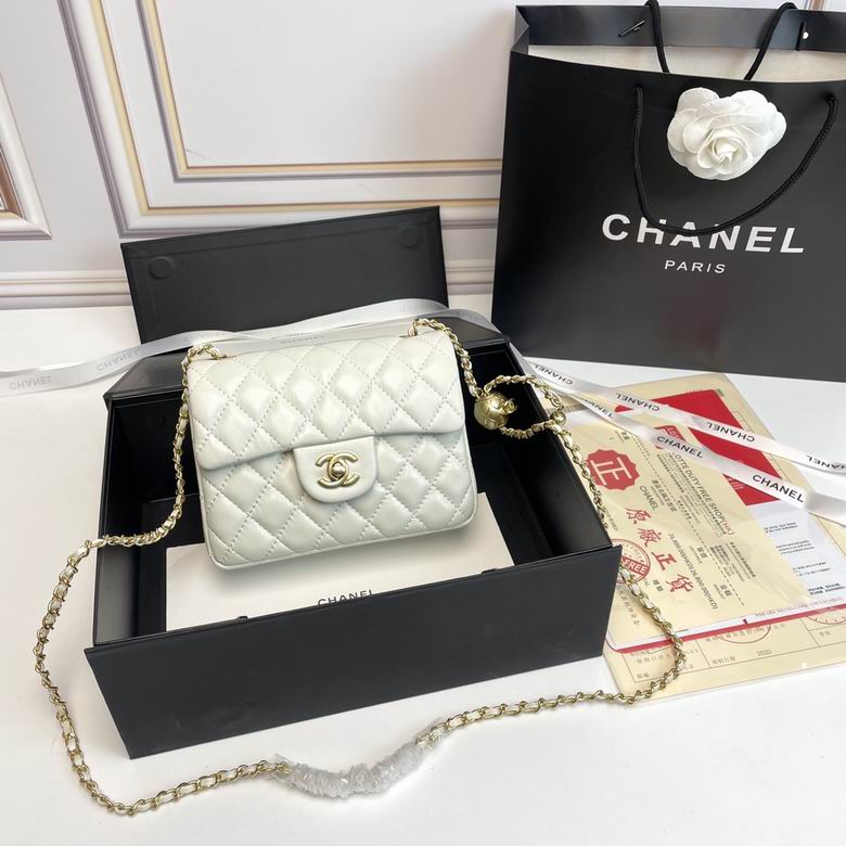 Chanel Mini Classic Lambskin Pearl Crush Flap Crossbody Bag