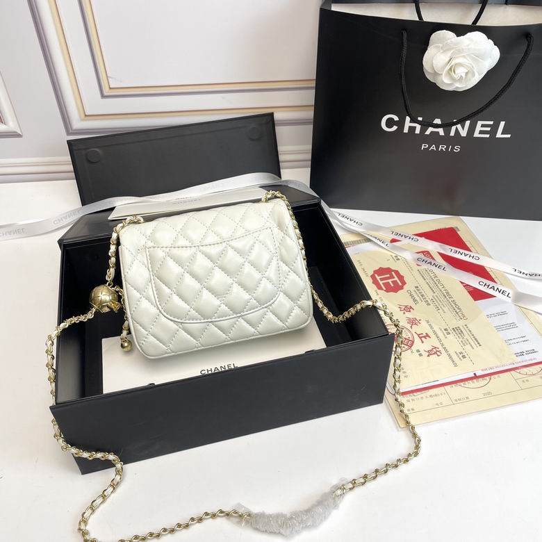 Chanel Mini Classic Lambskin Pearl Crush Flap Crossbody Bag