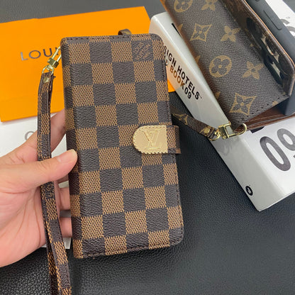 MONOGRAM CANVAS LEATHER WALLET SAMSUNG MOBILE PHONE CASE