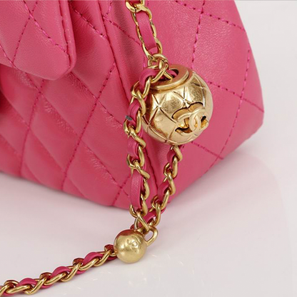 Chanel Mini Classic Lambskin Pearl Crush Flap Crossbody Bag