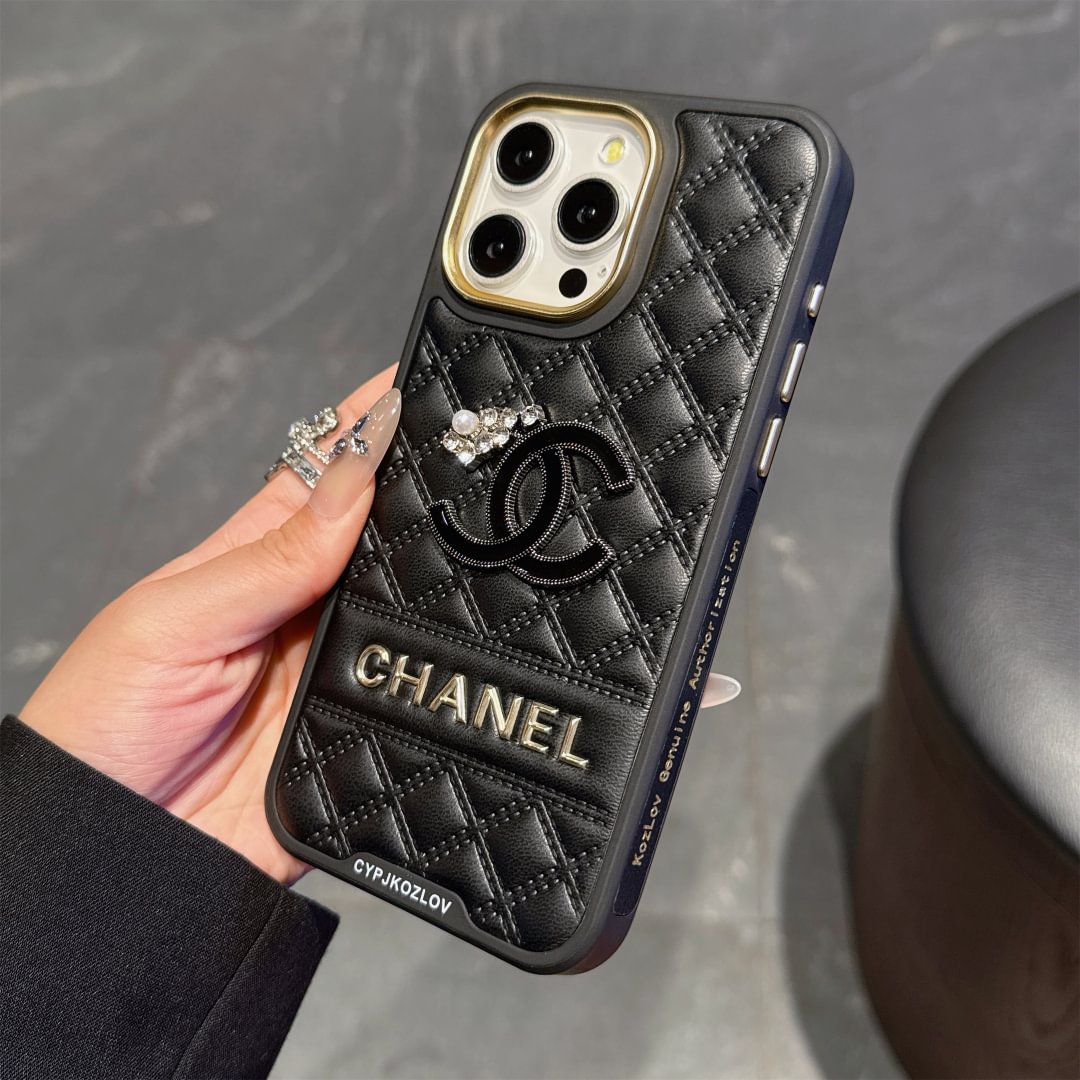 Embossed Chanel Diamond-Quilted Lambskin iPhone Case