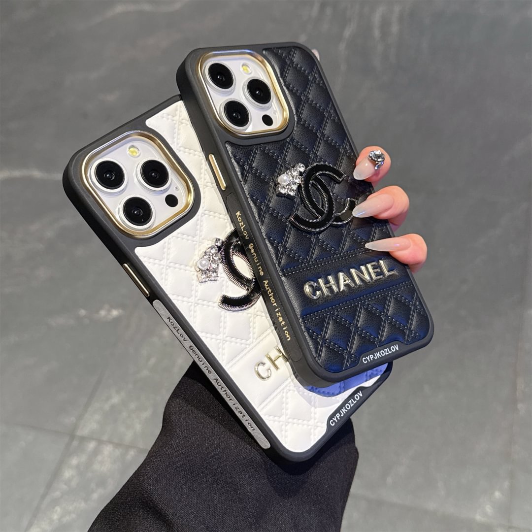 Embossed Chanel Diamond-Quilted Lambskin iPhone Case