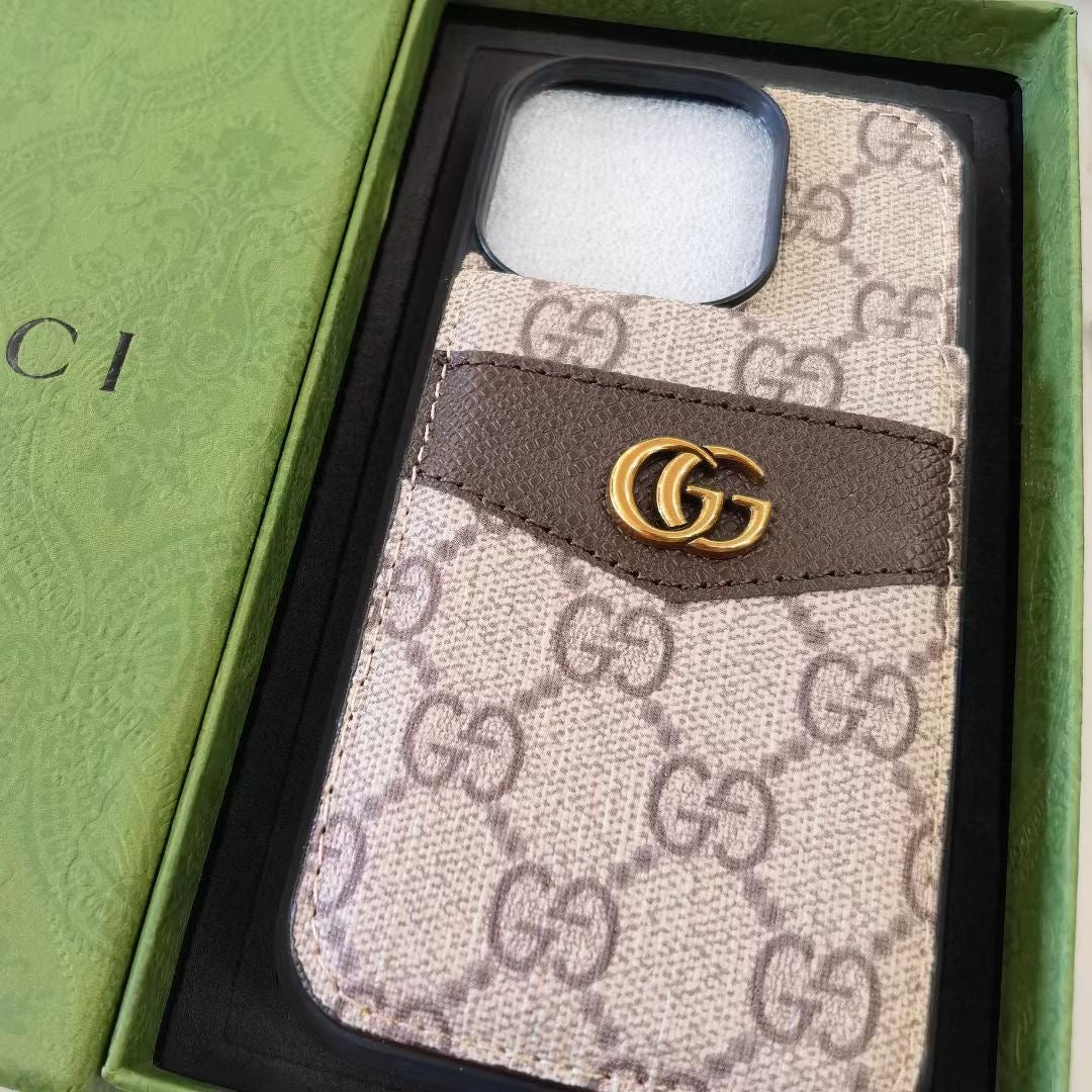 Luxury GG iPhone Case with Card Holder