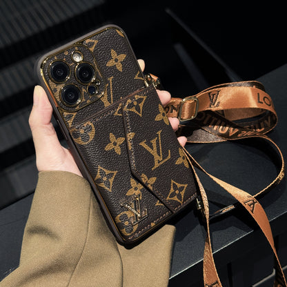 Luxury Monogram Canvas Leather Card Holder iPhone Case