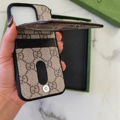 Luxury GG iPhone Case with Card Holder