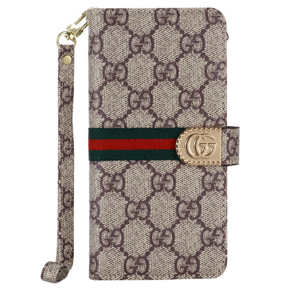 MONOGRAM CANVAS LEATHER WALLET SAMSUNG MOBILE PHONE CASE