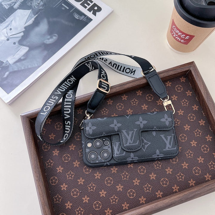 Luxury Side Card Holder Crossbody iPhone Case