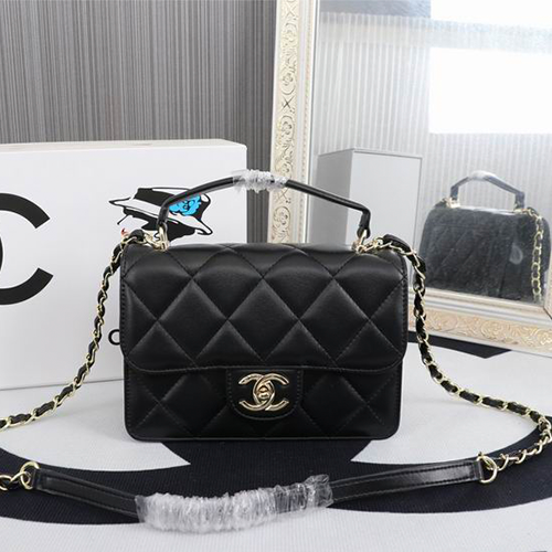 CHANEL Quilted Pouch Bag in Lambskin Leather