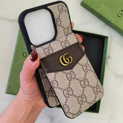 Luxury GG iPhone Case with Card Holder